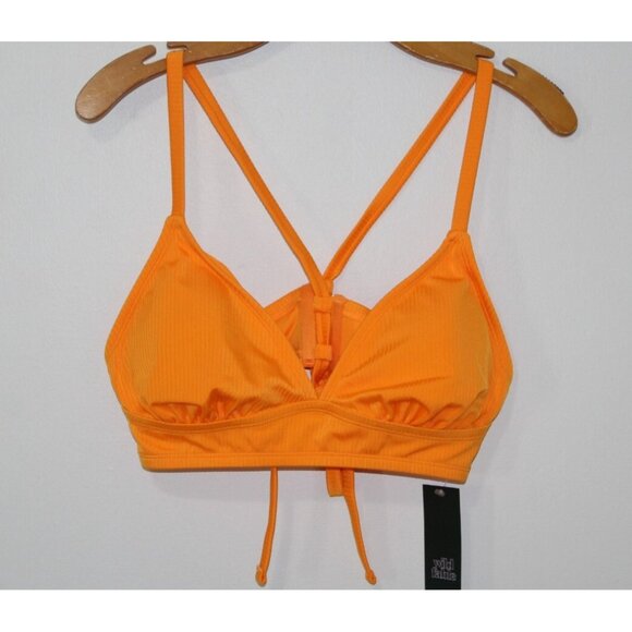 Wild Fable Womens Orange Tie Back Bikini Top 14 NWT - Picture 1 of 6